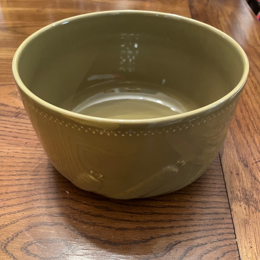 Pier 1 Imports Carrot Embossed Large Green Serving Bowl‎